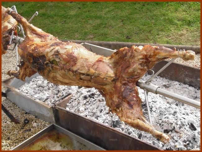 Agneau halal à la broche